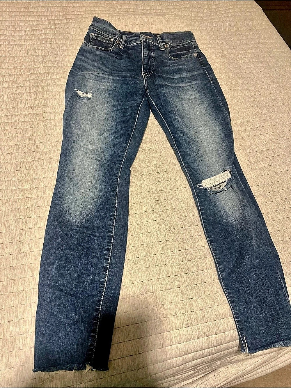 Lucky Brand Women's Distressed Skinny Jeans Waist 27 Size 4 Blue